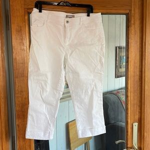 Chico’s white jeans rhinestone cuffs 1.5